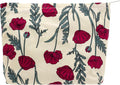 Flat Makeup Bag for Women,Zipper Cosmetic Pouch for Purse,Poppy Beige