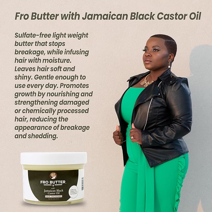 Jamaican Black Castor Oil Butter for Healthy-Looking Hair - Natural Hair Moisturizer for Black Women - 4C Hair Products - Hair Food - Black Hair Care - Hair Grease for Nourishment