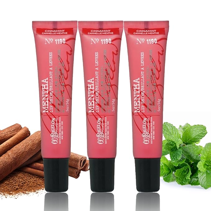 C.O. Bigelow Cinnamint Mentha Lip Shine Balm Tubes, Pack of 3 Lip Gloss