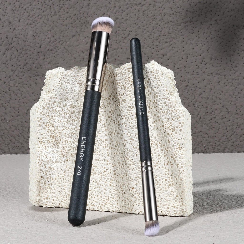 ENERGY Foundation Brushes Set Professional Under Eye Concealer Brushes Perfect For Blending Liquid Cream or Flawless Powder Cosmetics Buffing Stippling Concealer Premium Synthetic Bristles
