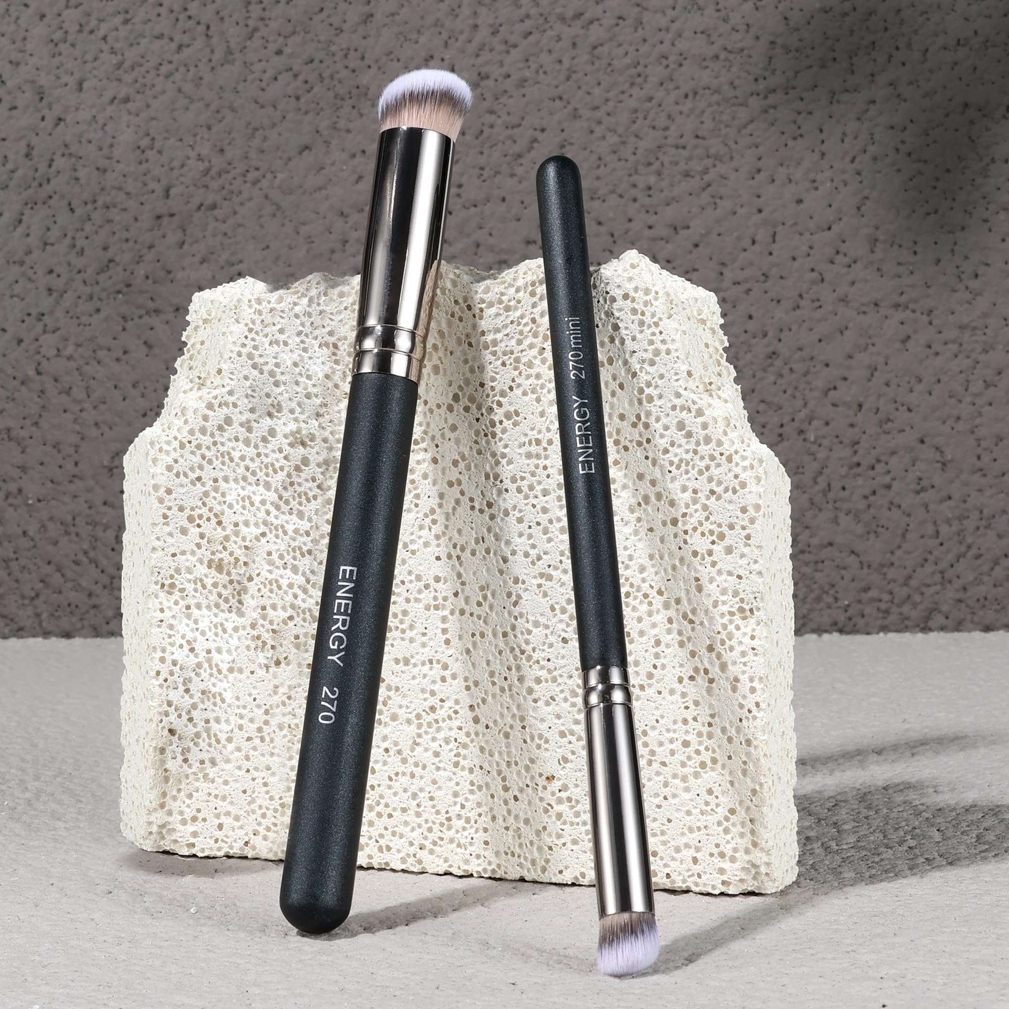 ENERGY Foundation Brushes Set Professional Under Eye Concealer Brushes Perfect For Blending Liquid Cream or Flawless Powder Cosmetics Buffing Stippling Concealer Premium Synthetic Bristles