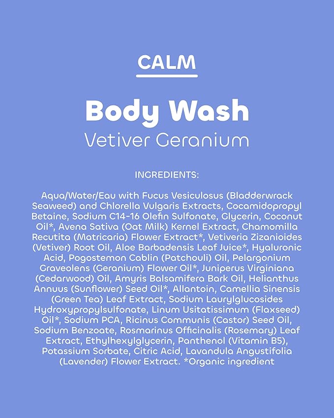 Seaweed Bath Co. Calm Body Wash, Vetiver Geranium, 12 oz