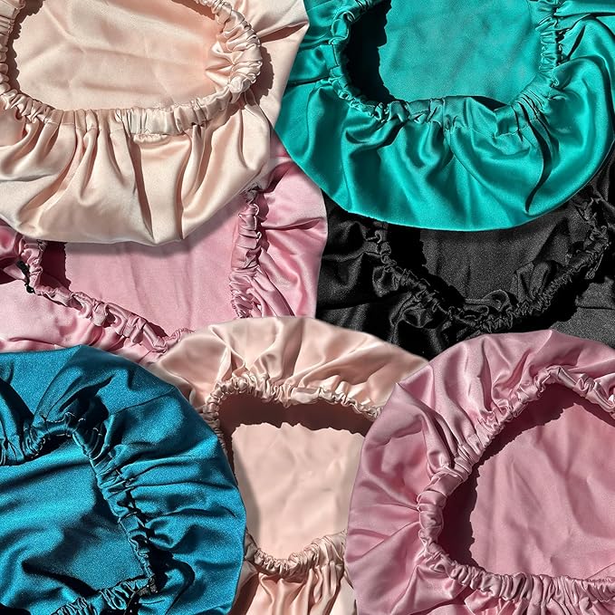 Satin Bonnet Silk Bonnet for Sleeping Women Double Layer Hair Bonnet Wrap Sleep Cap Gifts for Women Curly Hair Champagne