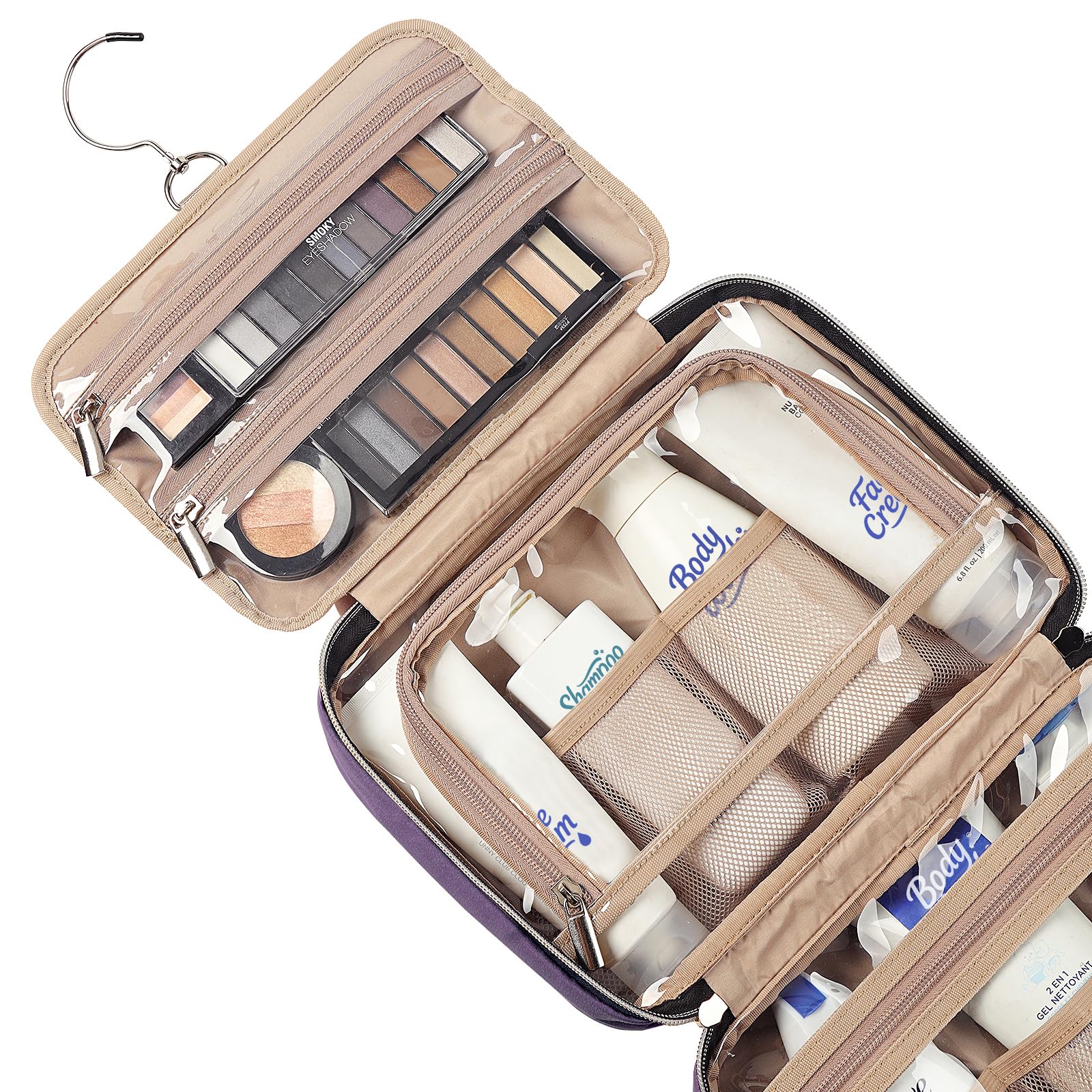 NISHEL Travel Toiletry Bag for women, Portable Hanging makeup Organizer