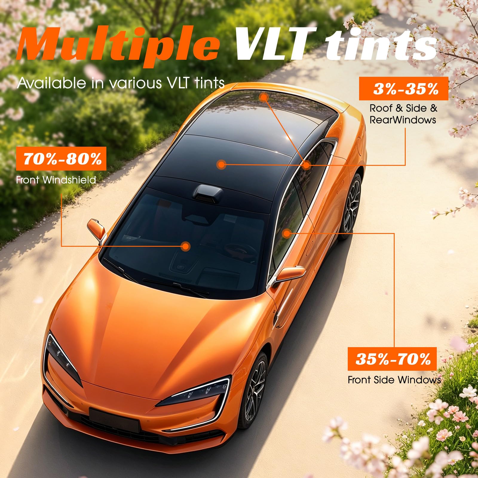PAMAGOO Window Tint Car 20% VLT, 20" x30' Ceramic Window Roll for Privacy Sun & Glare Protection UV Heat Blocking, Scratch Resistant 5-Layer