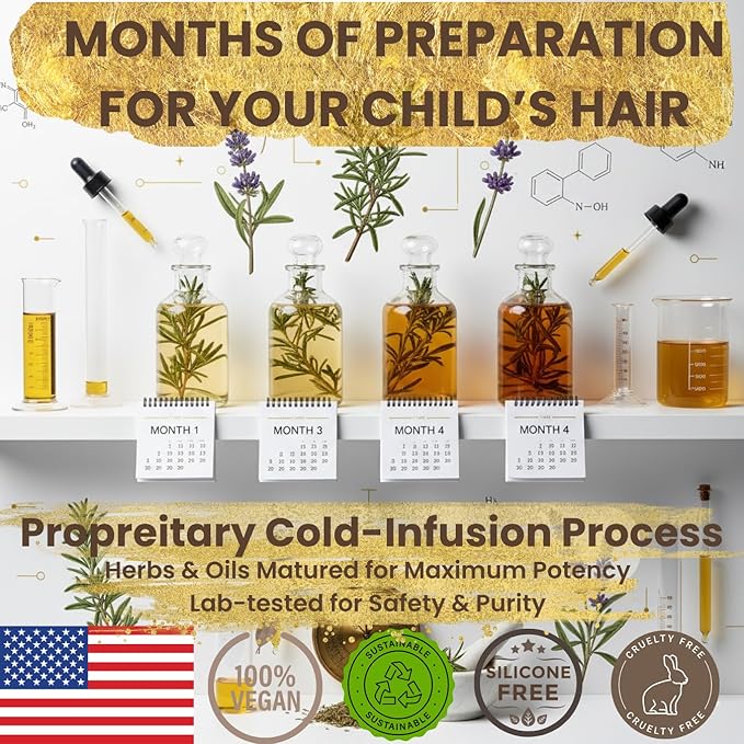 REVATOLOGY Kids Hair Growth Oil for Toddlers and Babies, 26 Botanicals Scalp Treatment with Rosemary, Castor and Amla, for Curly Wavy Textured Hair, Dry Itchy Scalp, Made in USA