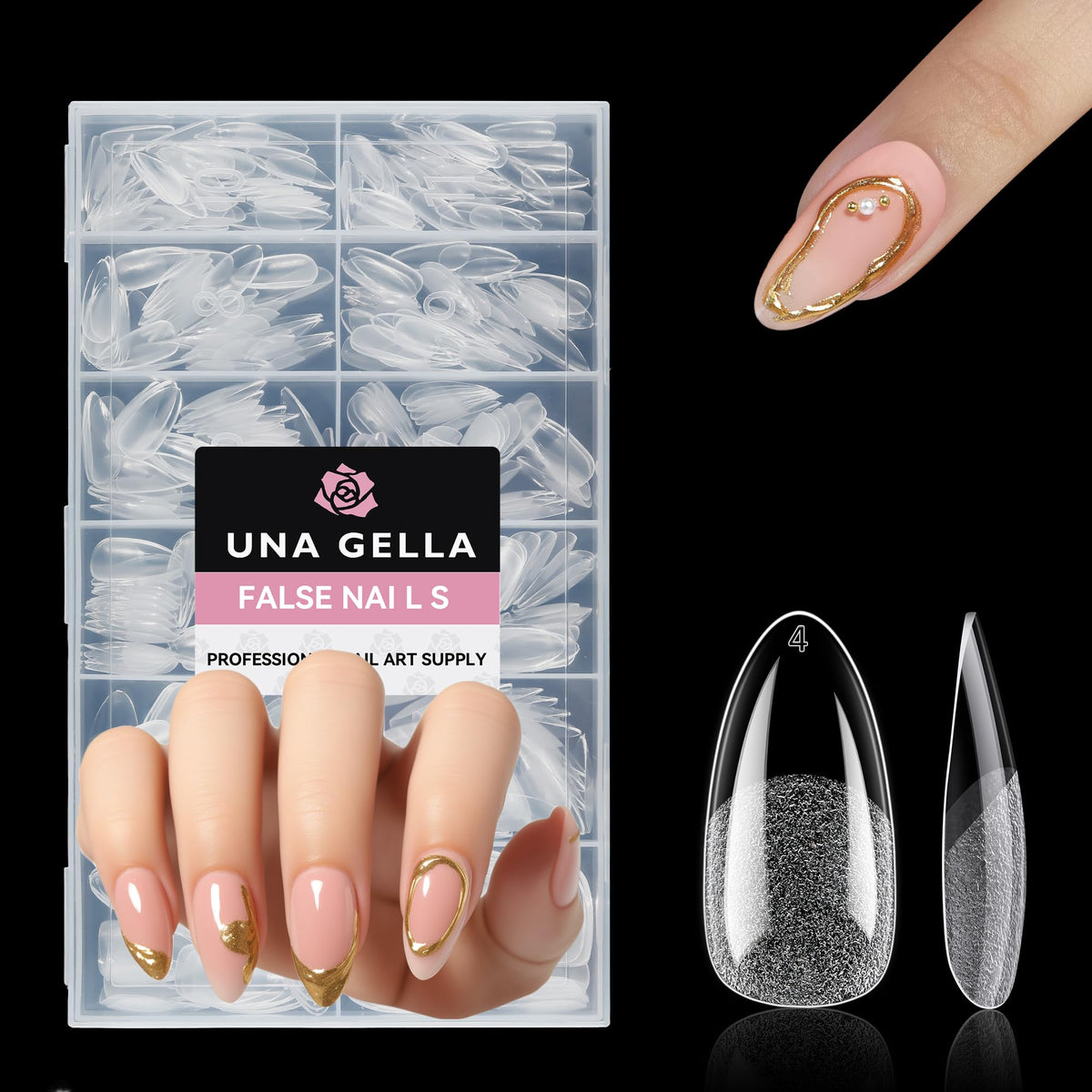 UNA GELLA XXL Stiletto Nail Tips 312pcs Pre-Shape Extra Long Stiletto Nails