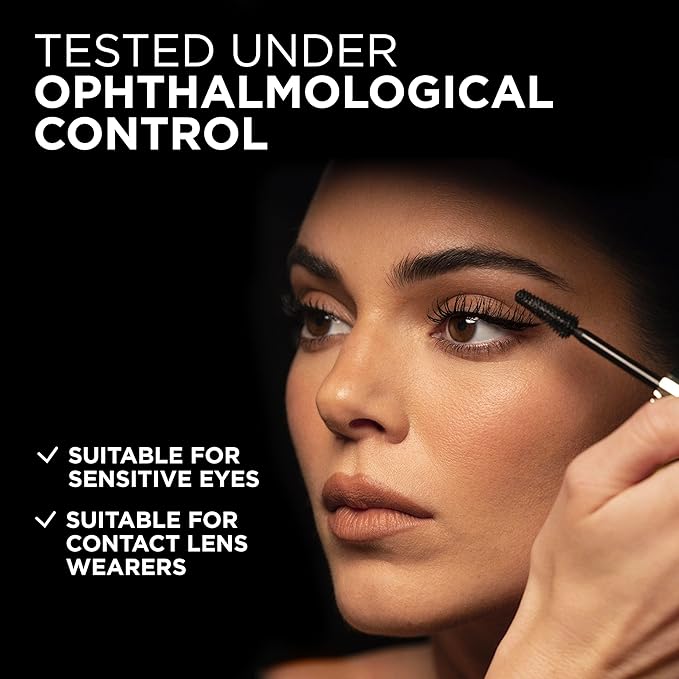 L'Oreal Paris Voluminous Panorama Mascara, Volumizing and Lengthening Mascara, Waterproof Longwear and Smudge Resistant Make Up, Black, 0.31 Fl Oz