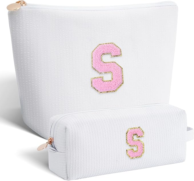 Btffitting Gifts for Teen Girls Women - Birthday Gifts for 10 11 12 13 14 15 16 17 18 Years Old Girl,Makeup Bag Cosmetic Bag,Teacher Gift Trendy Stuff Toiletry Bag - White,S