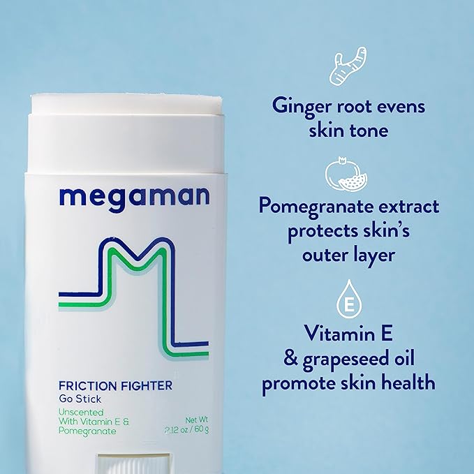 Megaman Friction Fighter, Stops Chafe & Irritation for 15k Steps, 2.12 oz