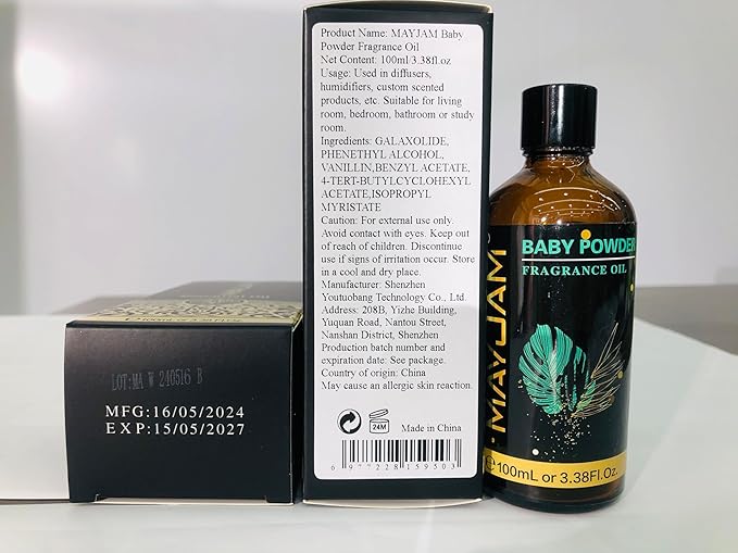 MAYJAM Baby Powder Fragrance Oil Essential Oils for Diffusers, 3.38FL.OZ