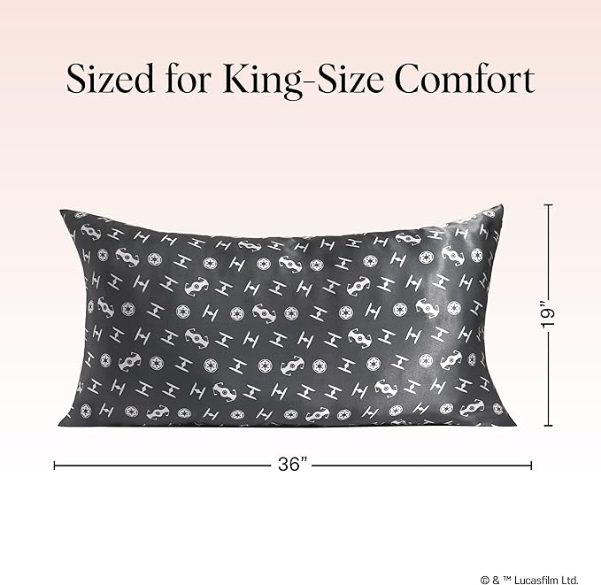 Kitsch x Star Wars Galactic Empire Satin Pillowcase, Size 19x36