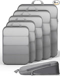 Veken 6/9/11 Set Compression Packing Cubes Garment Bags for Travel Essentials,Compressible Expandable Luggage Organizer Bags for Clothing,Space Saver Bags with Over 1000 pcs of Mesh Holes(Gray)