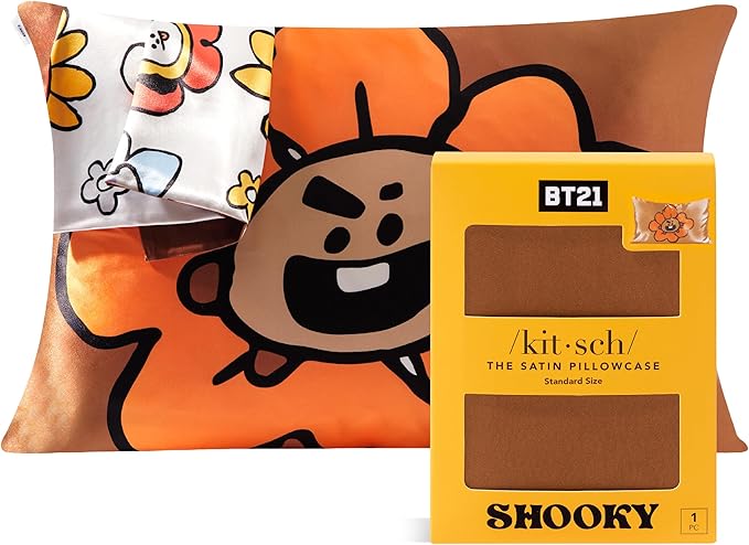 Kitsch x BT21 Satin Pillowcase with Zipper - Size 19x26, Shooky