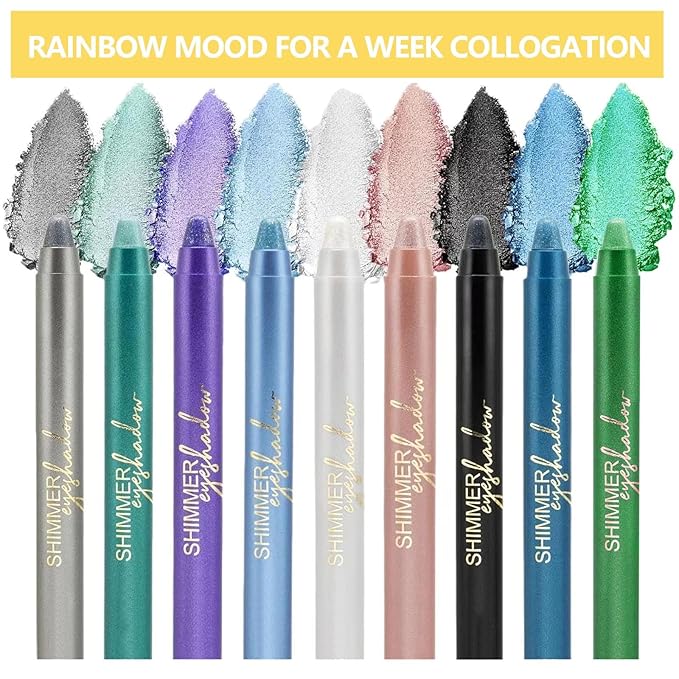 Daeuwiutr Blue Eyeshadow Stick, Highlighter Eye Liner,Eye Brightener Stick, Shimmer Creamy eye shadow, Waterproof Eyeshadow Pencil Long Lasting Eye Shadow Makeup.#8 navy blue shimmer