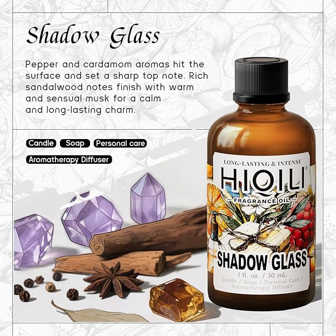 HIQILI Shadow Glass Fragrance Oil for Diffuser & Aromatherapy