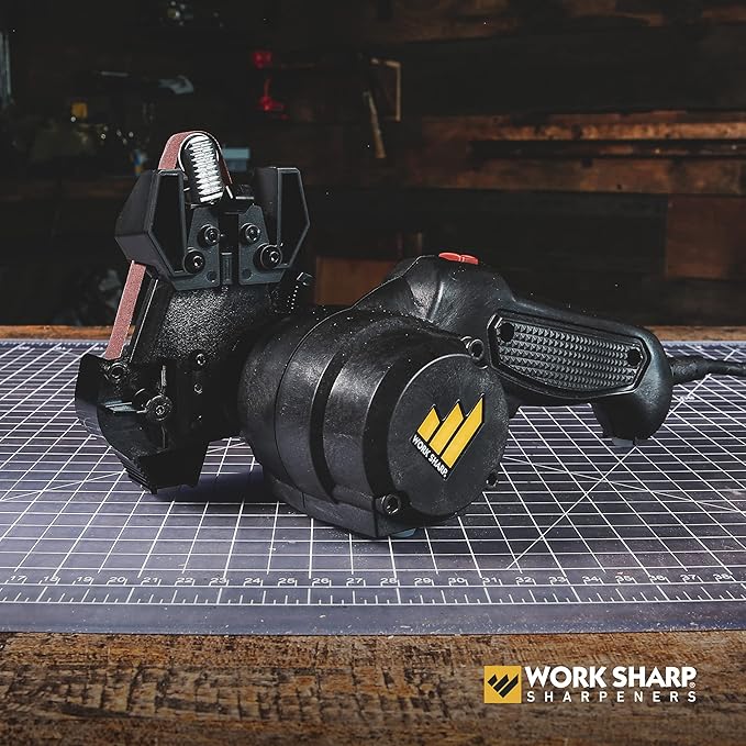 Work Sharp MK2 Electric Knife Sharpener & Replacement Belts – Adjustable 2-Speed Knife Sharpening System for Kitchen Knives, Pocket Knives, Scissors, Axes & Garden Tools