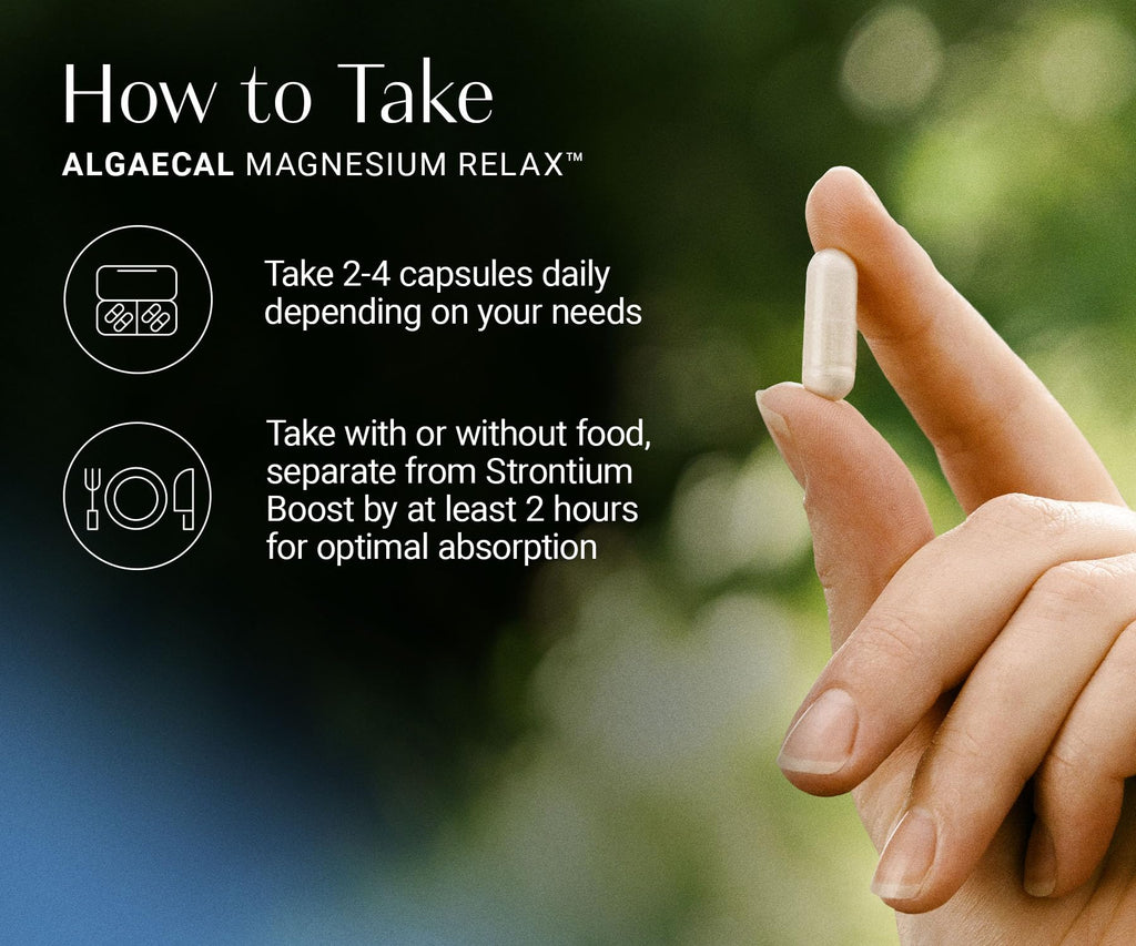 AlgaeCal Magnesium Relax for Sleep, Stress, & Cortisol Support, 60 Caps
