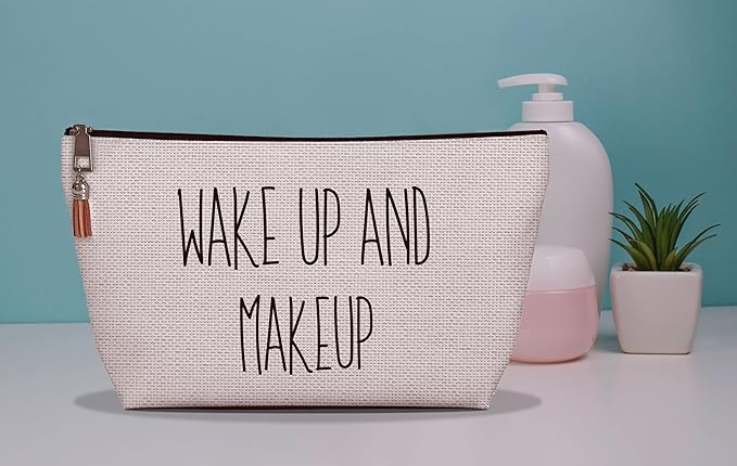 USEFEX Stylish Makeup Bag Organizer | Perfect 100% Cotton Canvas Cosmetic Bag Ideal for Travel and for Cute Gifts
