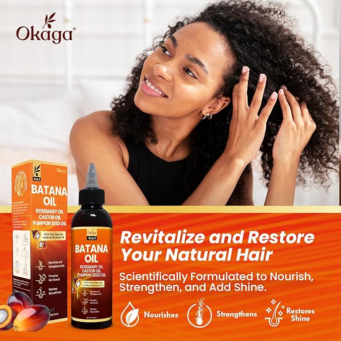 Batana Oil for Hair Growth, 100% Pure Unrefined Honduran, Rosemary, 5 oz