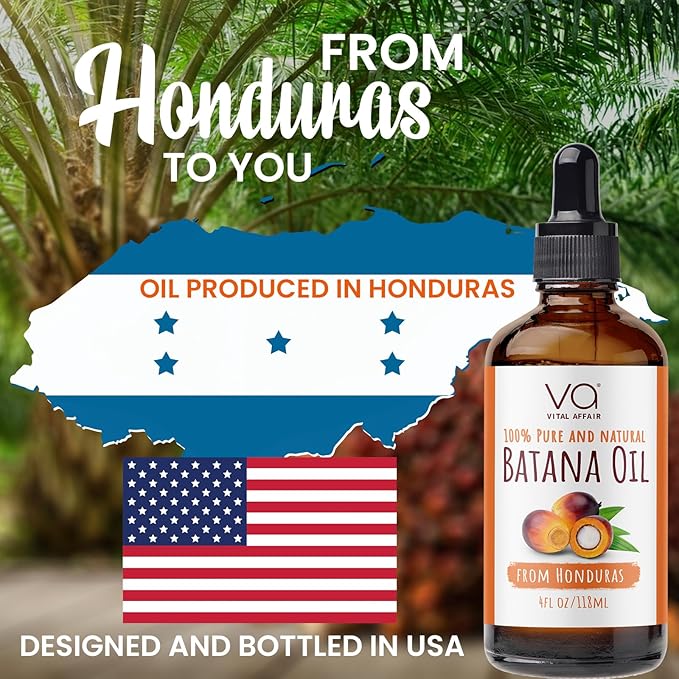 Batana Hair Growth Oil 4 Fl Oz Glass Bottle For Strong and Shiny Hair