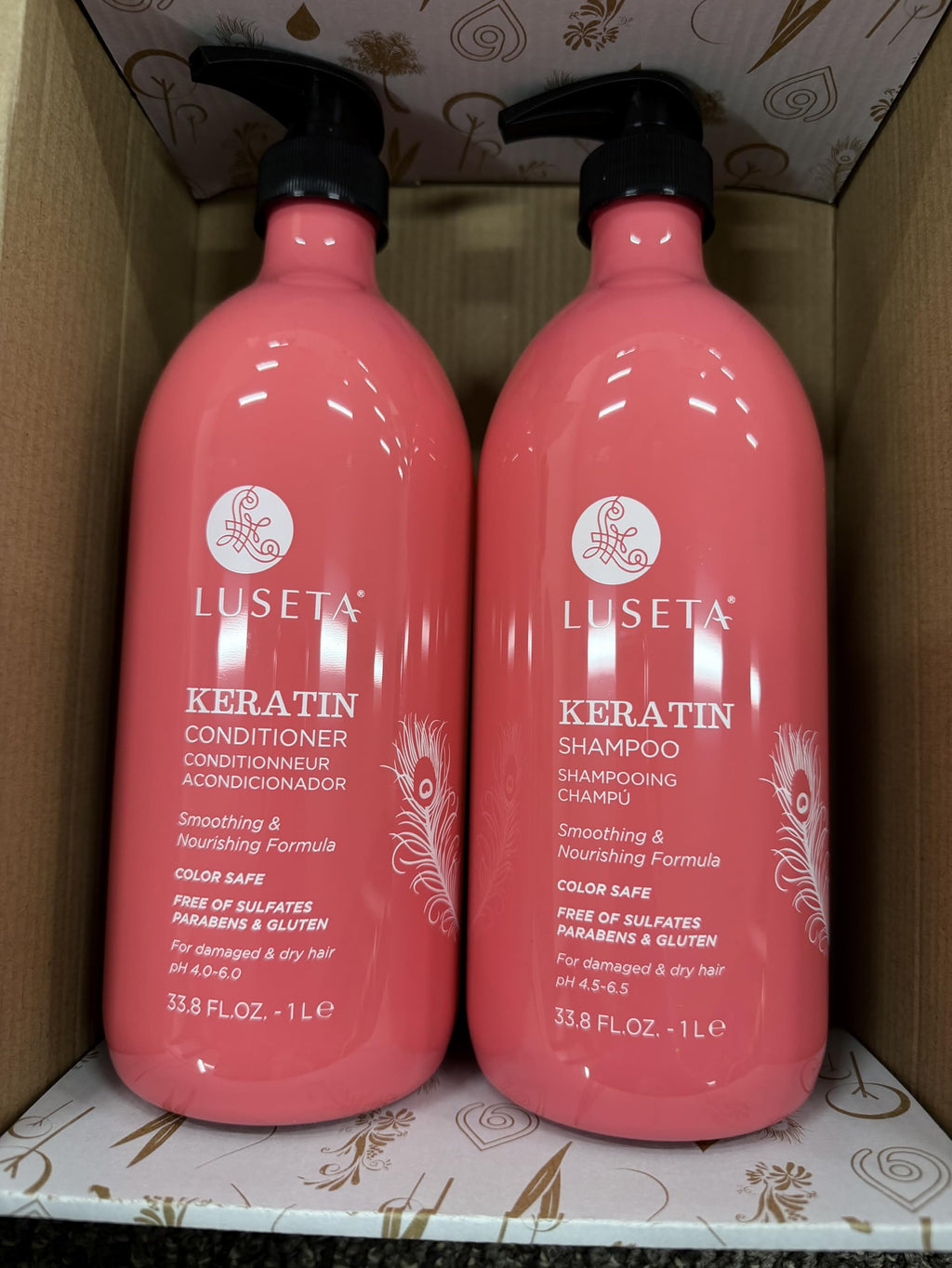 Luseta Keratin Shampoo and Conditioner Set for Color Treated Hair 33.8oz*2