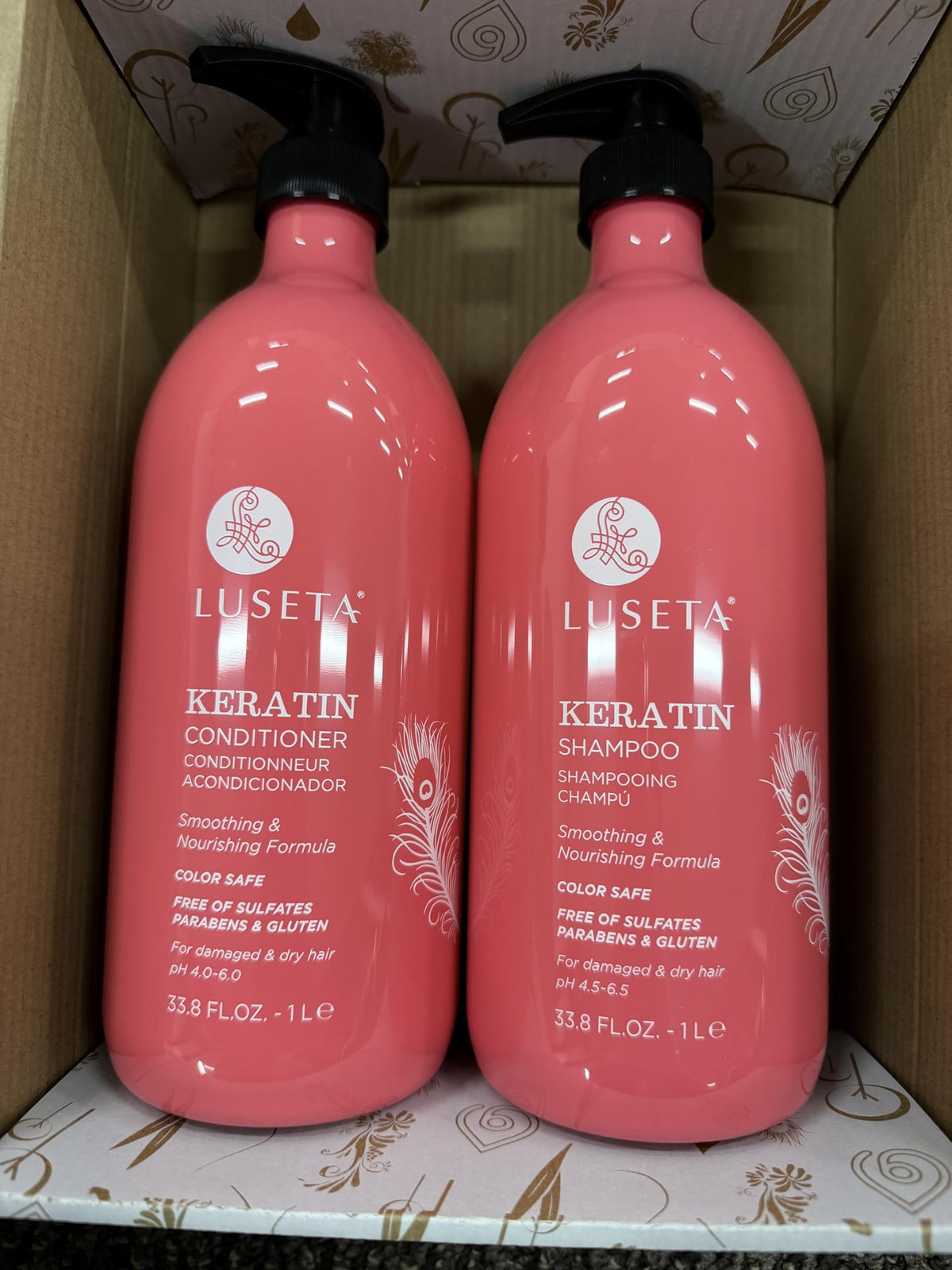 Luseta Keratin Shampoo and Conditioner Set for Color Treated Hair 33.8oz*2