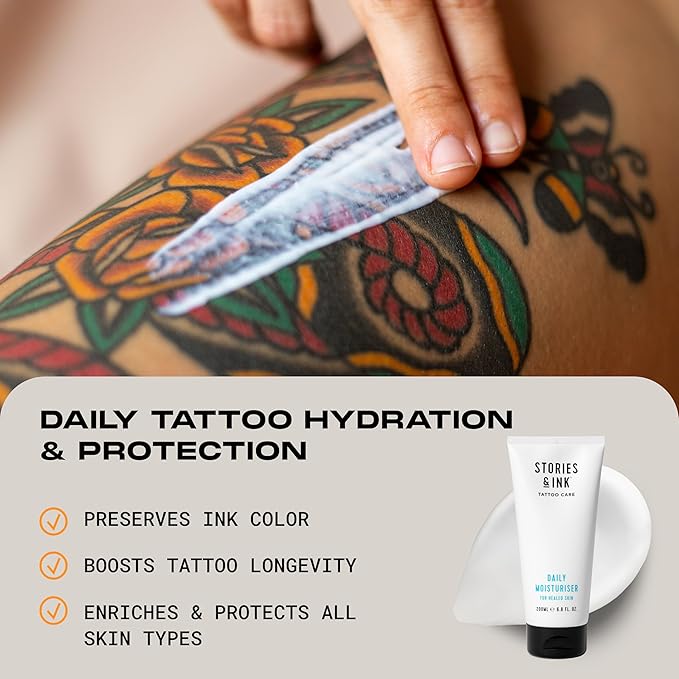 Stories & Ink Tattoo Care Daily Moisturizer | For Healed Tattoos, 6.8 Fl Oz