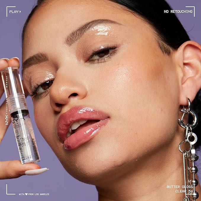 NYX PROFESSIONAL MAKEUP Butter Gloss, Non-Sticky Lip Gloss - Sugar Glass,Clear