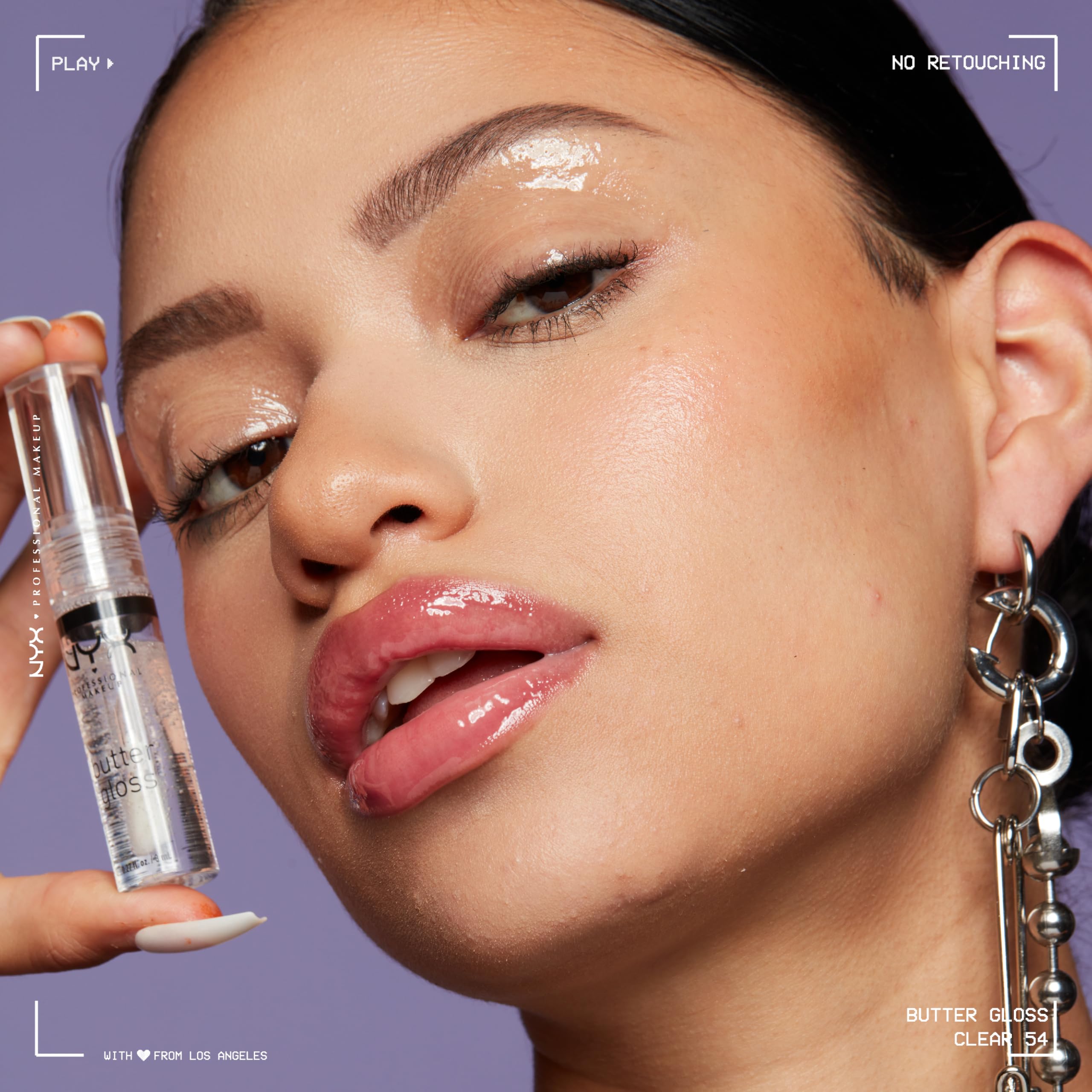 NYX PROFESSIONAL MAKEUP Butter Gloss, Non-Sticky Lip Gloss - Sugar Glass,Clear
