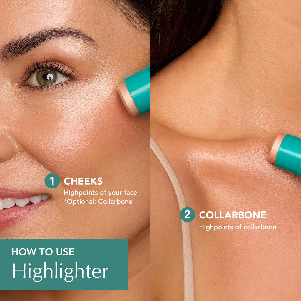Thrive Causemetics Cream Highlighter Triple Threat Color Stick Gold Shimmer