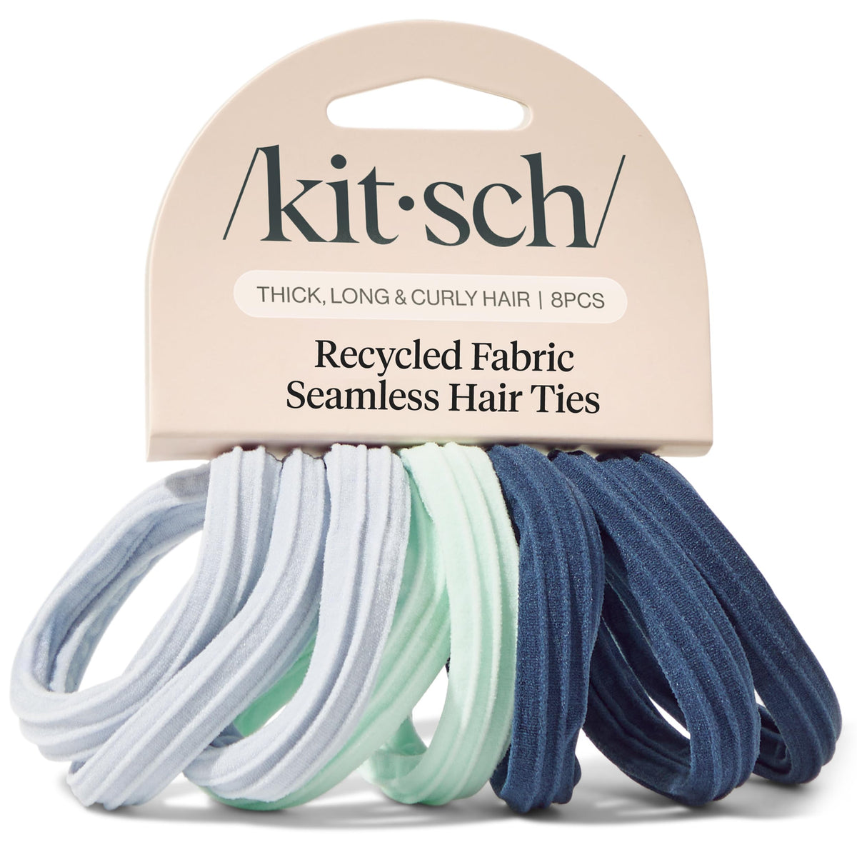 Kitsch Elastic Hair Ties No Damage | Stretchable Hair Bands - Black, 6pcs