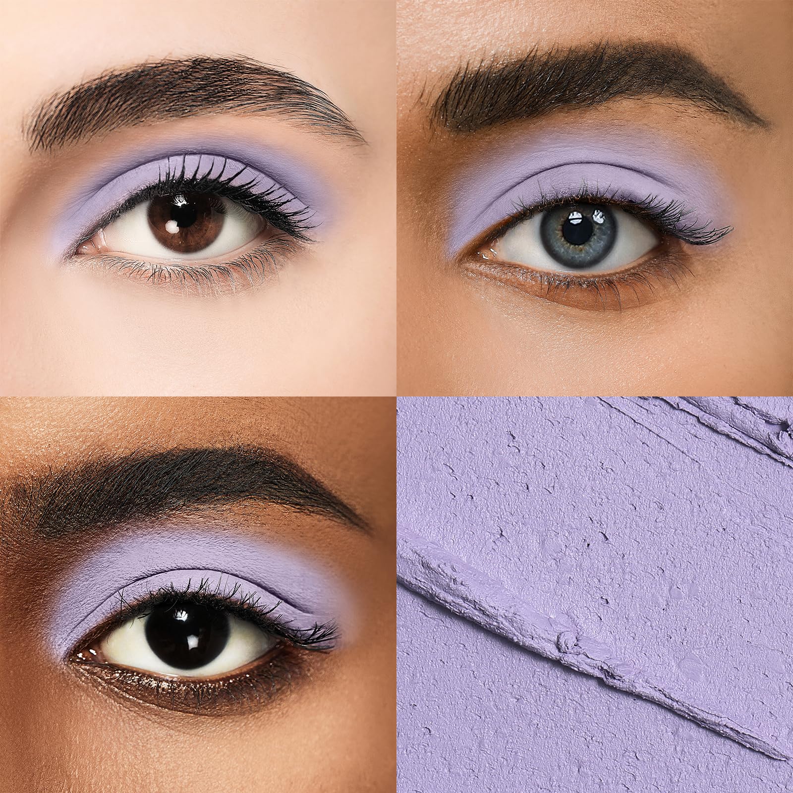 Color Mirror Cream Waterproof Hypoallergenic Eyeshadow Stick, long wear Metallic Glitter Matte Eye Shadow Pencil With Makeup Brush, Eye Brightener, 40 Periwinkle Matte