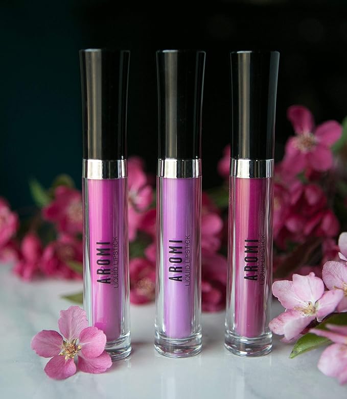 Aromi Pink Peonies Matte Liquid Lipstick, Magenta Fuchsia