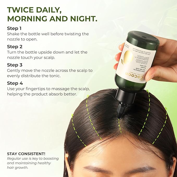 Cocoon Original Vietnam Pomelo Hair Tonic 140ml / 4.73 fl oz – Lightweight Scalp Serum for Thinning Hair, Hydrating, Strengthening & Anti-Breakage with Vitamin B5 & Baicapil