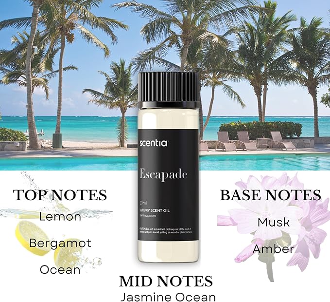 Scentia Luxury Fragrance Collection Diffuser Oils – 3×20 ml Aromatherapy Set | Premium Scents Inspired by 5-Star Destinations | Long Lasting Aroma, Gift-Ready Essential Oil Blend