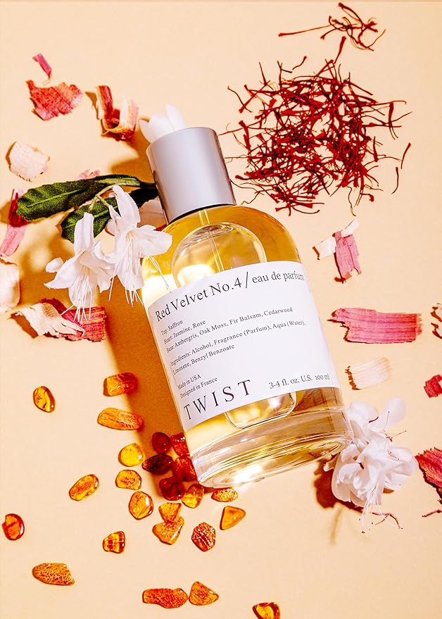 Twist - Red Velvet No. 4 - Eau De Parfum Inspired by MFK Baccarat Rouge 540, Long-Lasting Perfume For Women & Men, Amber & Saffron, Vegan, Clean Ingredients, Unisex - Spray 100 ml | 3.4 fl. oz.