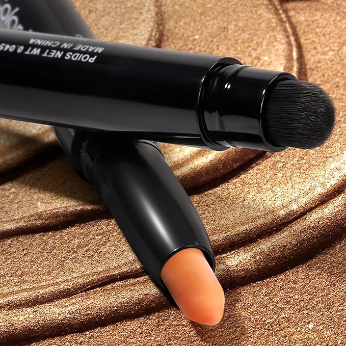 Color Mirror Cream Waterproof Hypoallergenic Eyeshadow Stick, long wear Metallic Glitter Matte Eye Shadow Pencil With Makeup Brush, Eye Brightener, 43 Matte Toffee