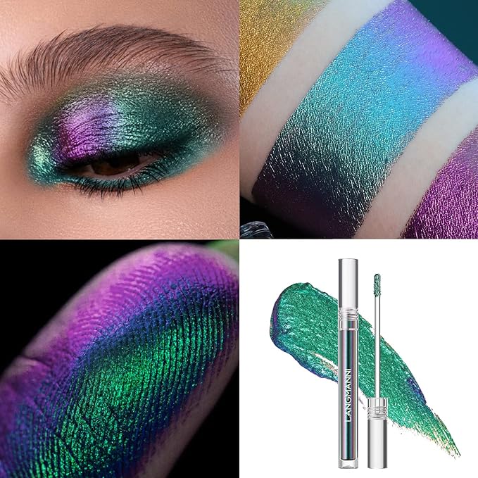 Jolilab 3Pcs Liquid Chameleon Eyeshadow Set, Holographic Multichrome Makeup