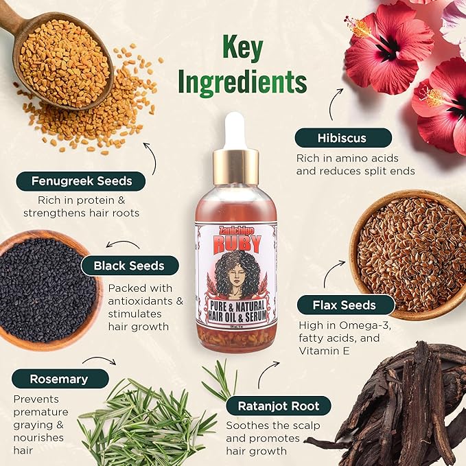 Zanichigo Fenugreek Herbal Hair Oil for Dry, Damaged & thinning Hair | Lightweight Non-Greasy - Hair Growth Treatment with 8 Oil Blend