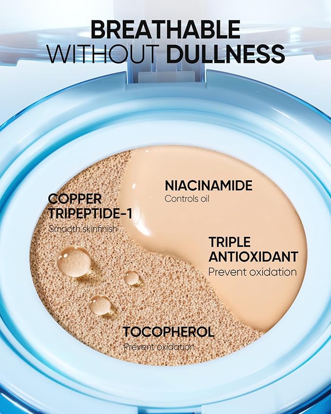 SKINTIFIC Velvet Matte Cushion Foundation Blue #01W Warm Vanilla
