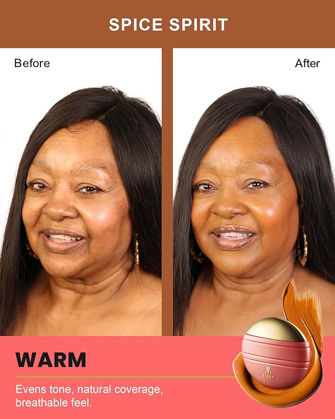 Kirby Kosmetics Konfident Glow Skin Tint – Spice Spirit Hydrating Oil-Free Glass-Skin Foundation, Buildable Light-to-Medium Coverage, 30 ml – Inclusive Clean Makeup for Radiant Confidence