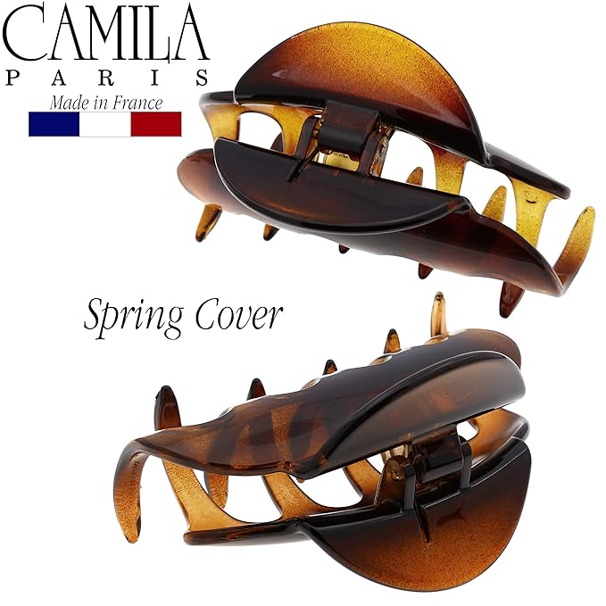 Camila Paris CP2369 French Hair Clips for Women, 3.5" Large Claw Clip Strong Hold All Day, Girl Large Claw Clips for Thick Hair, No Damage No Slip Flat Clip for Women. Made in France