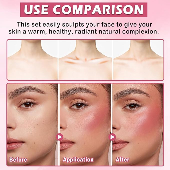 CAHIUYOA 6 Colors Cream Contour Stick Makeup Kit,Makeup Contour Kit (Set A)