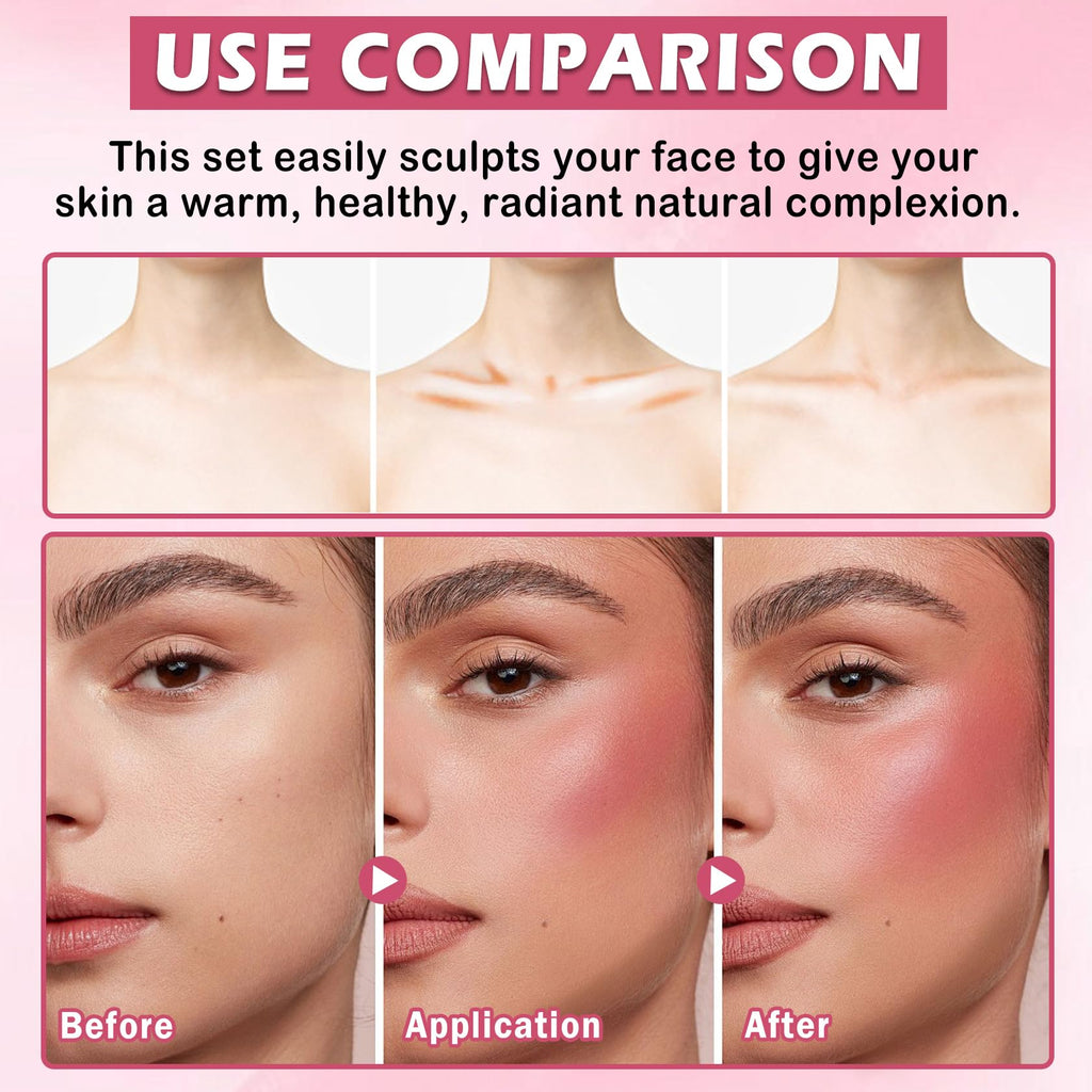 CAHIUYOA 6 Colors Cream Contour Stick Makeup Kit,Makeup Contour Kit (Set A)