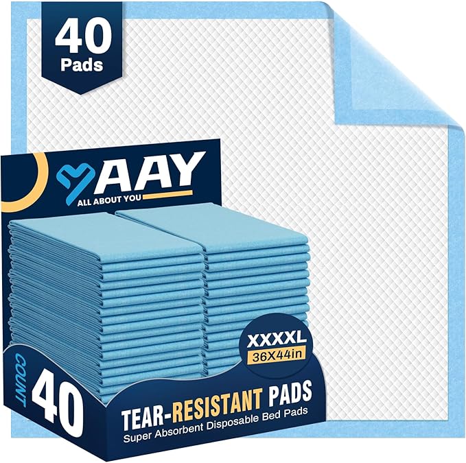 AAY Heavy Duty Disposable Bed Pads 36"X44" (40pcs)