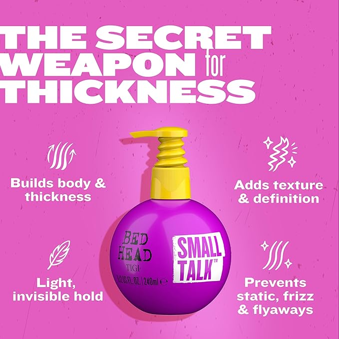TIGI Bed Head Hair Thickening Cream, Small Talk 3-Pack – Moisturizing, Volumizing Products for Smoother, Thicker-Looking Hair, Frizz Control, Anti-Humidity, 8.12 Oz Ea
