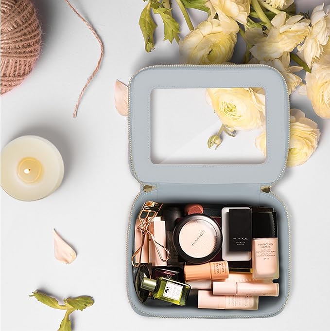 Prite Clear Makeup Bag Travel Cosmetic Organizer Toiletry Case for Women