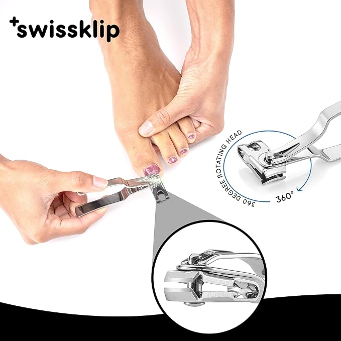 Swissker by Swissklip Nail Clippers for Men & Women – 360 Rotating