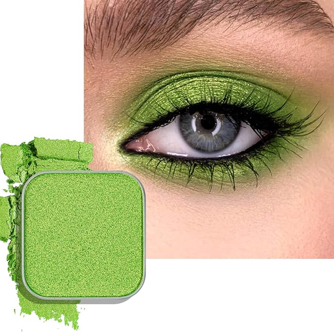 Fillwie Lime Green Shimmer Powder Eyeshadow Single Refill - Halo Leaf